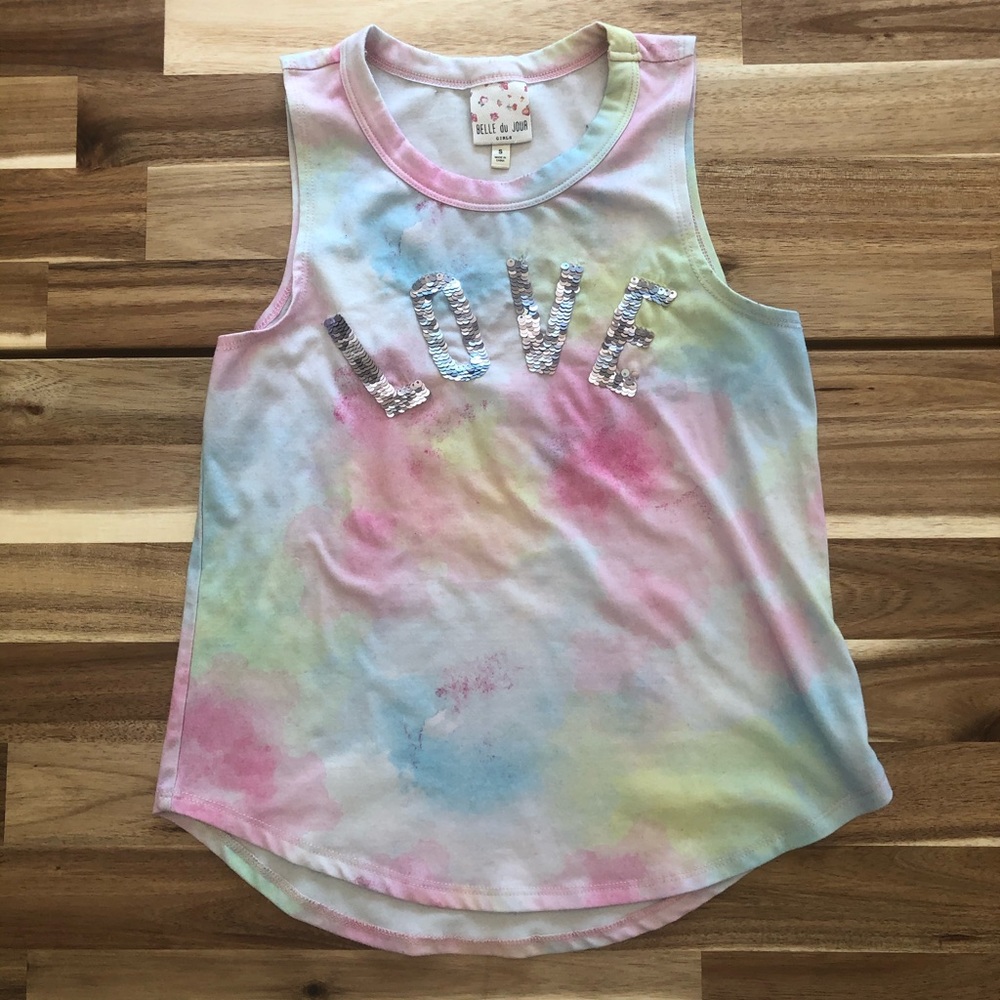 Belle du Jour girls size s flippie sequins tank